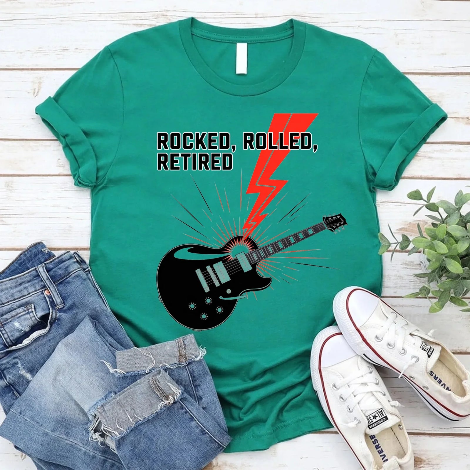 Rocked Rolled Retired T-Shirt – Funny Retirement Gift Shirt