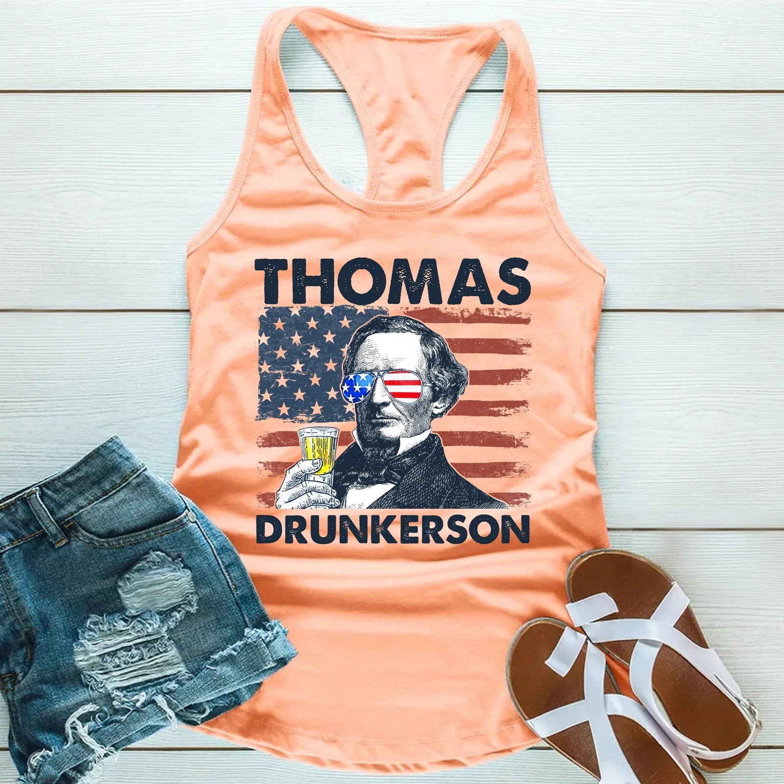 Thomas Drunkerson Unisex Tank Top – 4th of July Founding Father Tee