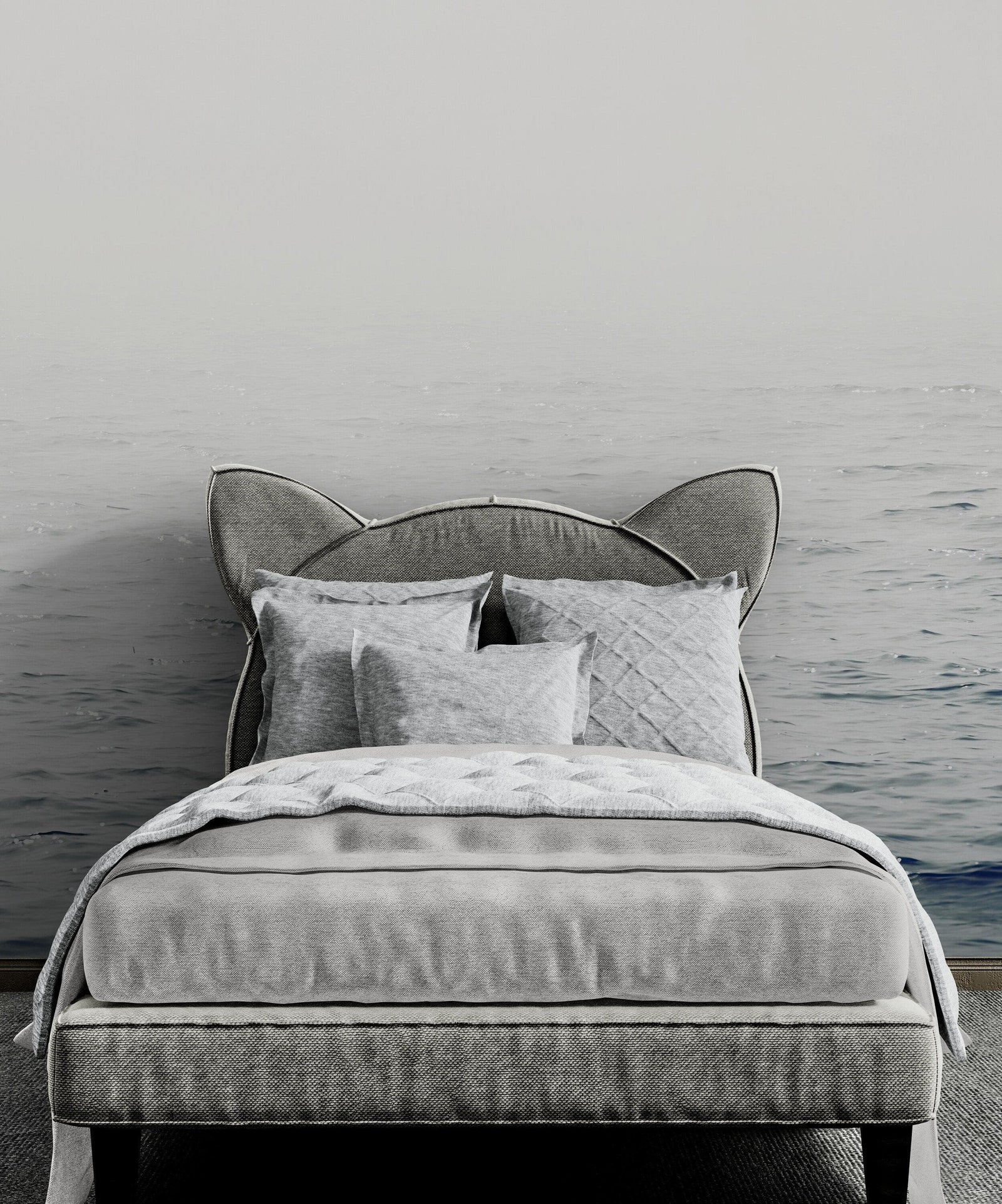 Serene Foggy Ocean Waves Wallpaper Mural. #6859