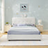 Upholstered Bed With Oversized Rabbit Ear Headboard, LED Lights & 4 Storage Drawers