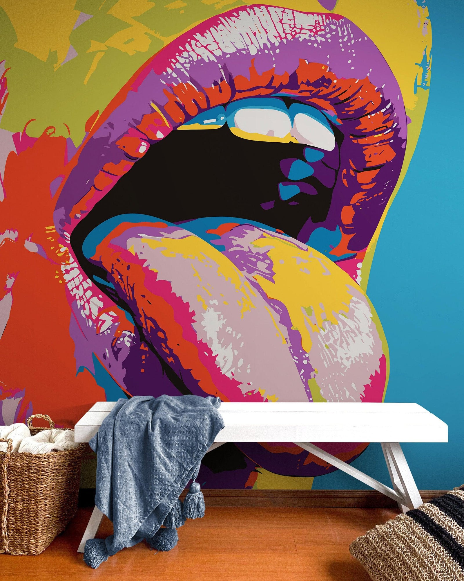 Glamour Chic Pop Art. Sexy Girl with Tongue Out Wall Mural. #6875