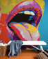 Glamour Chic Pop Art. Sexy Girl with Tongue Out Wall Mural. #6875