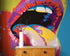 Glamour Chic Pop Art. Sexy Girl with Tongue Out Wall Mural. #6875