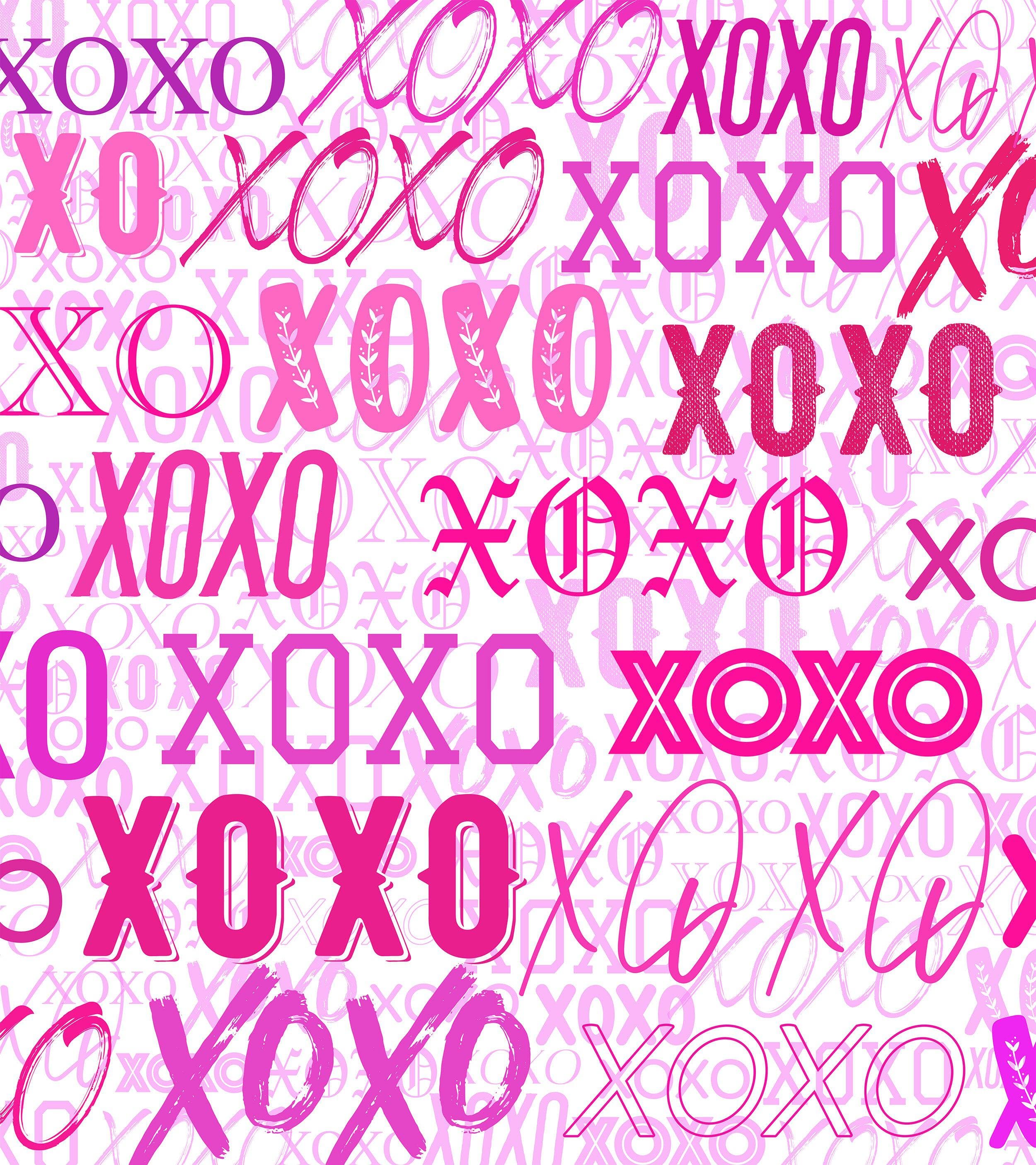 Pink XOXO Wallpaper Mural – Stylish Chic Glamour Girl’s Room Decor. #6899
