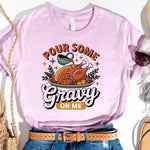 Funny Thanksgiving Couples Shirts – Baste & Gravy Matching Tees