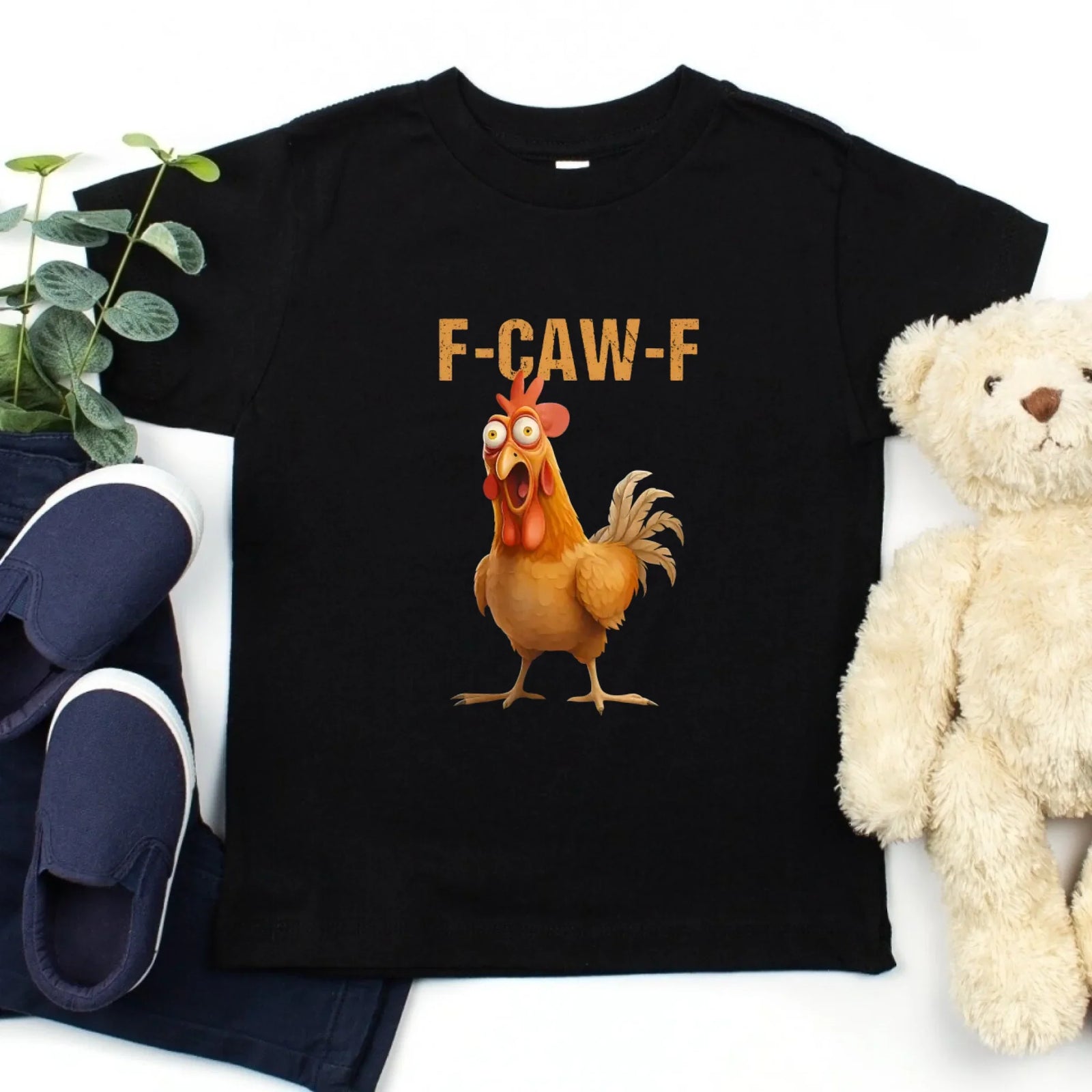 Funny F-Caw-F Rooster Kids T-Shirt