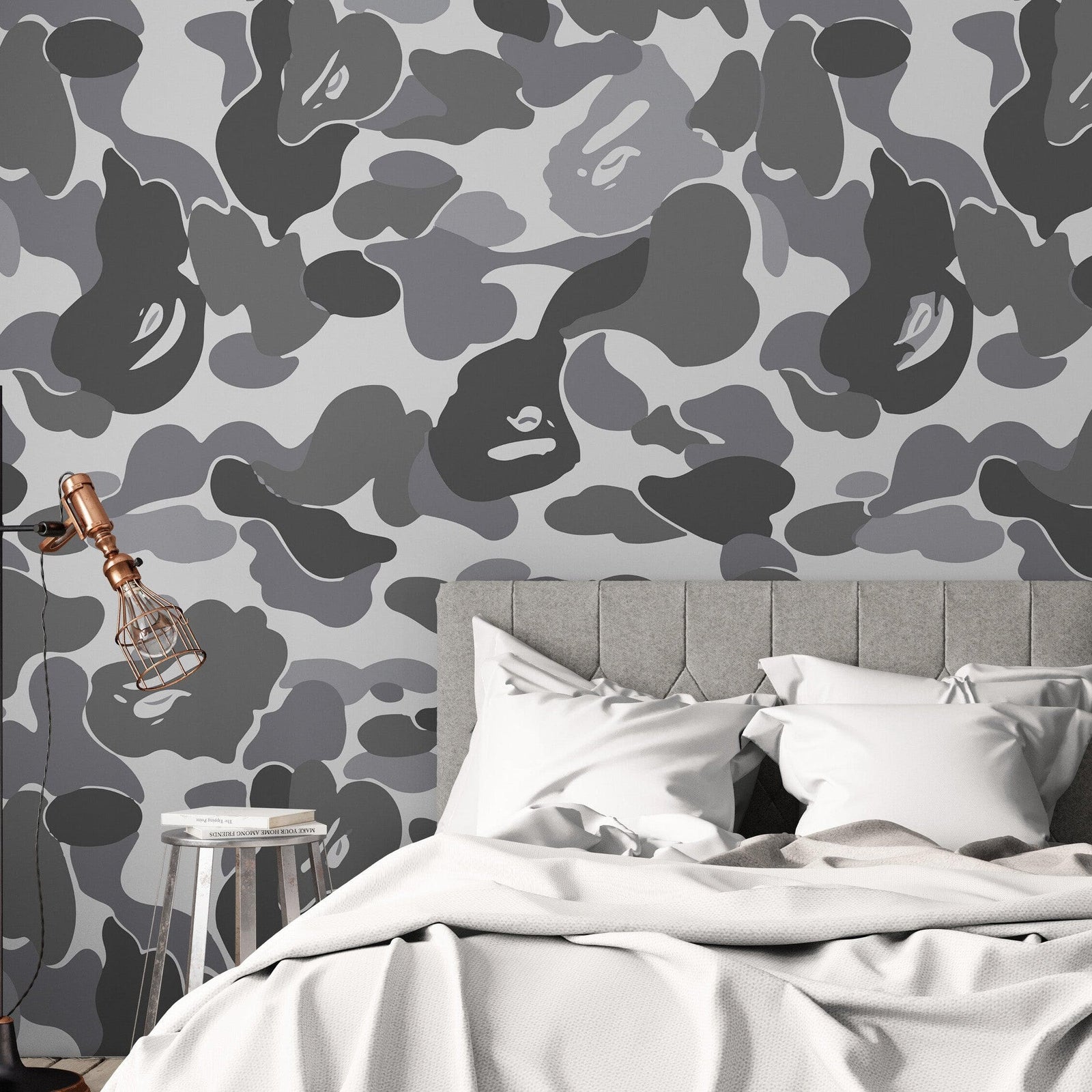 Bape Camo Wallpaper Mural. Grey Camo Streetwear Hype Beast Aesthetics. #6901