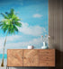 Tropical Palm Tree Wall Mural – Beach Shore Painting. #6911