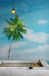 Tropical Palm Tree Wall Mural – Beach Shore Painting. #6911