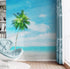 Tropical Palm Tree Wall Mural – Beach Shore Painting. #6911