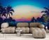 Tropical Night Wallpaper Mural – Miami Sunset Over Resort Pool & Beach. #6915