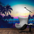 Tropical Night Wallpaper Mural – Miami Sunset Over Resort Pool & Beach. #6915