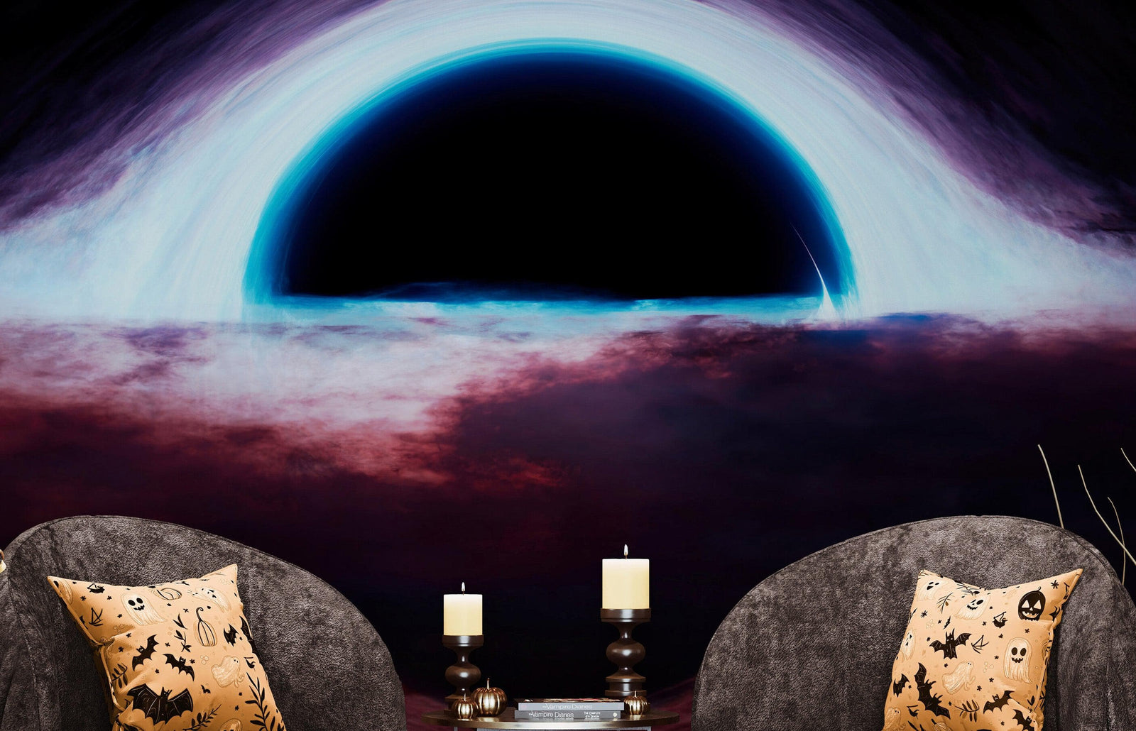 Black Hole Wall Mural – Interstellar Space Sci-Fi Wallpaper. #6919