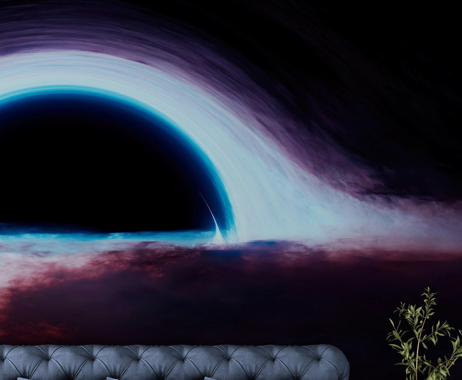 Black Hole Wall Mural – Interstellar Space Sci-Fi Wallpaper. #6919