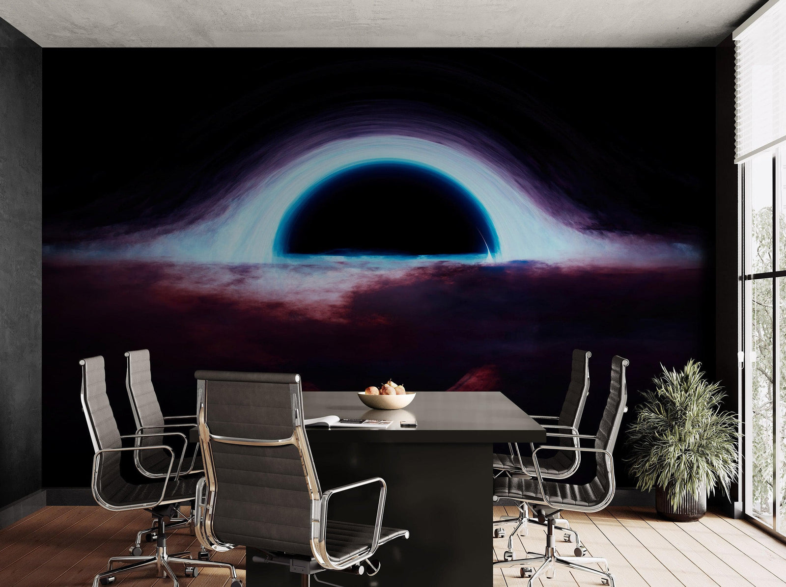 Black Hole Wall Mural – Interstellar Space Sci-Fi Wallpaper. #6919