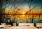 Lakeside Retreat with Sunset Over Lake Wallpaper Mural. #6920