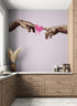 Pink Wallpaper Mural. Creation of Adam Wall Mural. Michelangelo Sistine Chapel. #6931