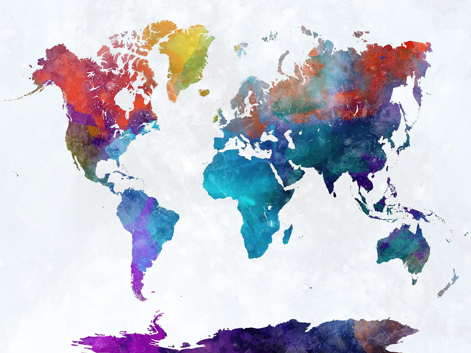 World Map Watercolor Wallpaper – Color Splash Wall Mural. #6947