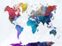 World Map Watercolor Wallpaper – Color Splash Wall Mural. #6947