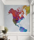 World Map Watercolor Wallpaper – Color Splash Wall Mural. #6947