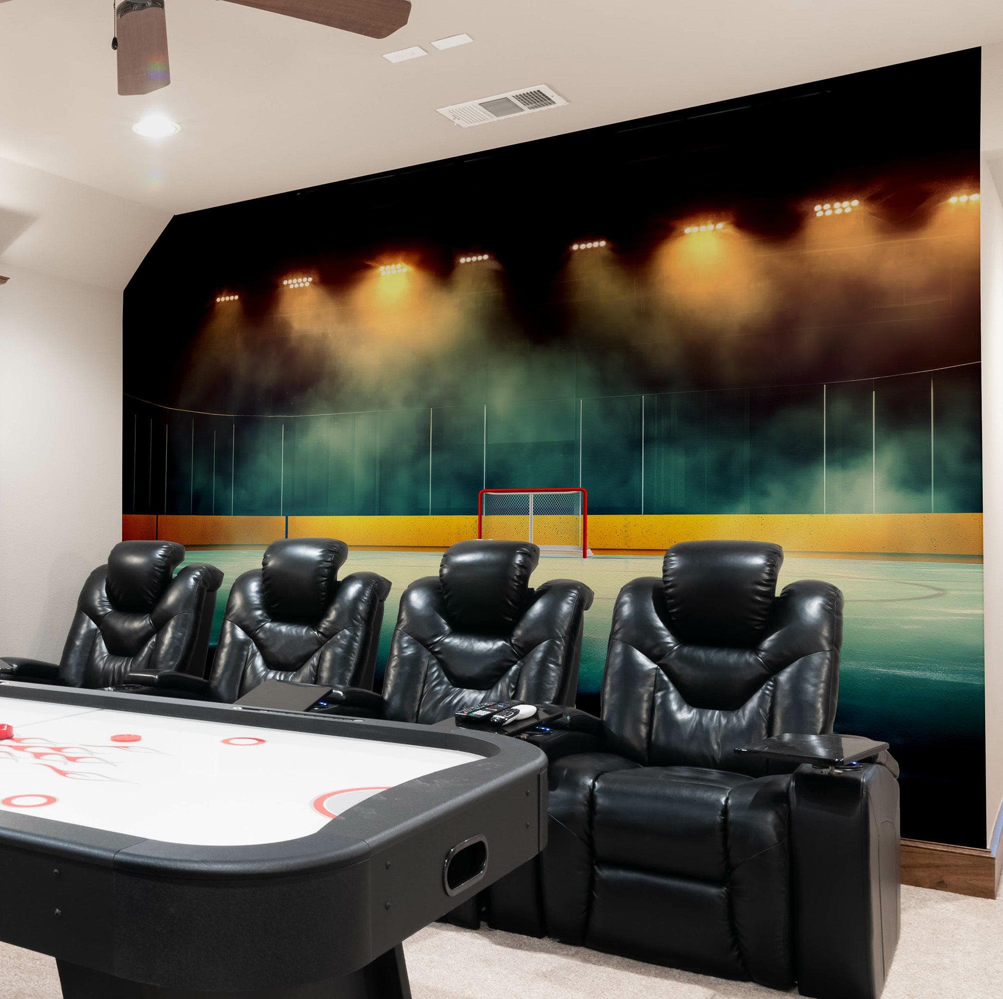 Hockey Rink Wallpaper Mural. Sports Theme Decor. #6958
