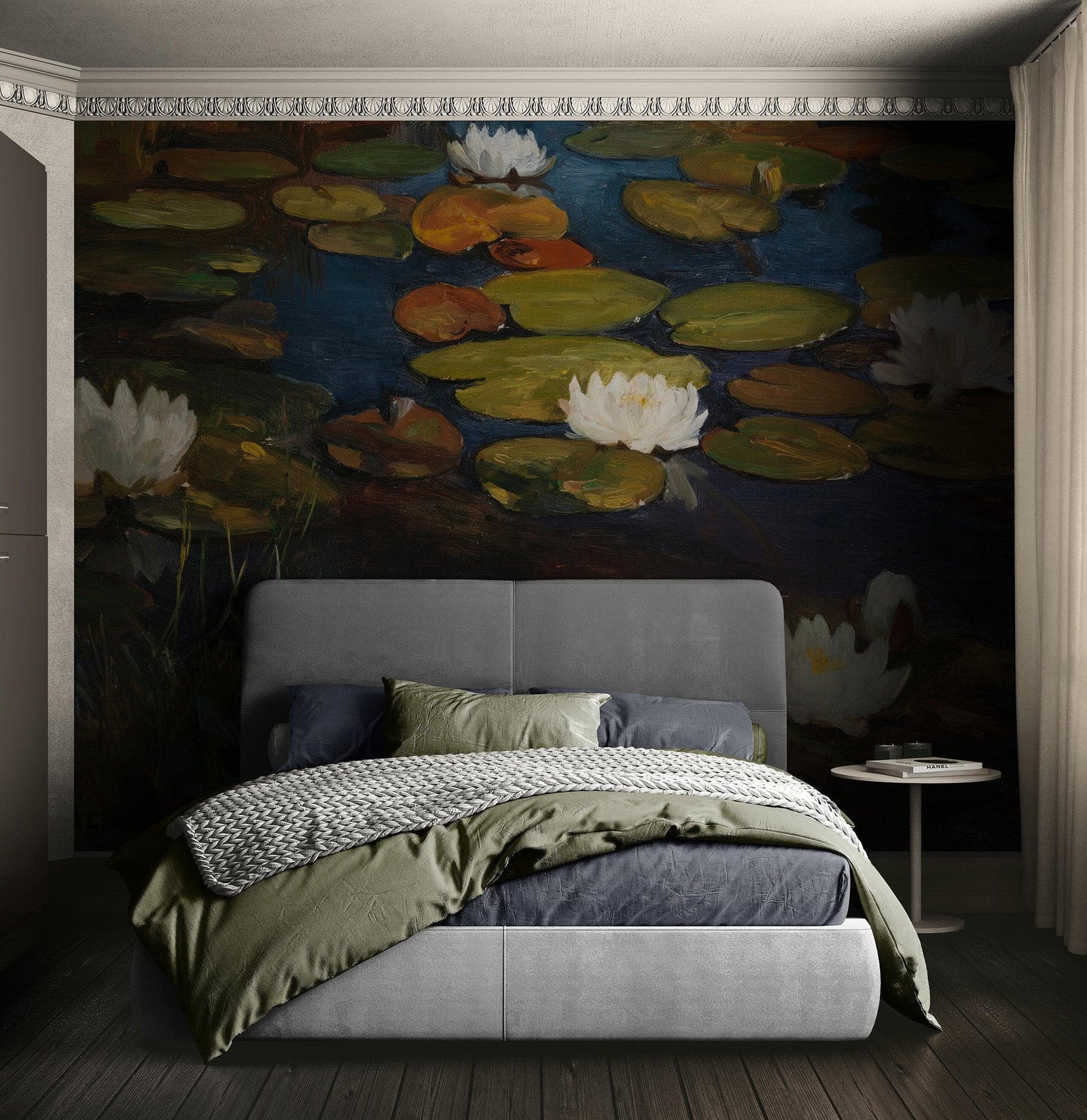 Albert Edelfelt Water Lilies Painting Wallpaper Mural. #6963