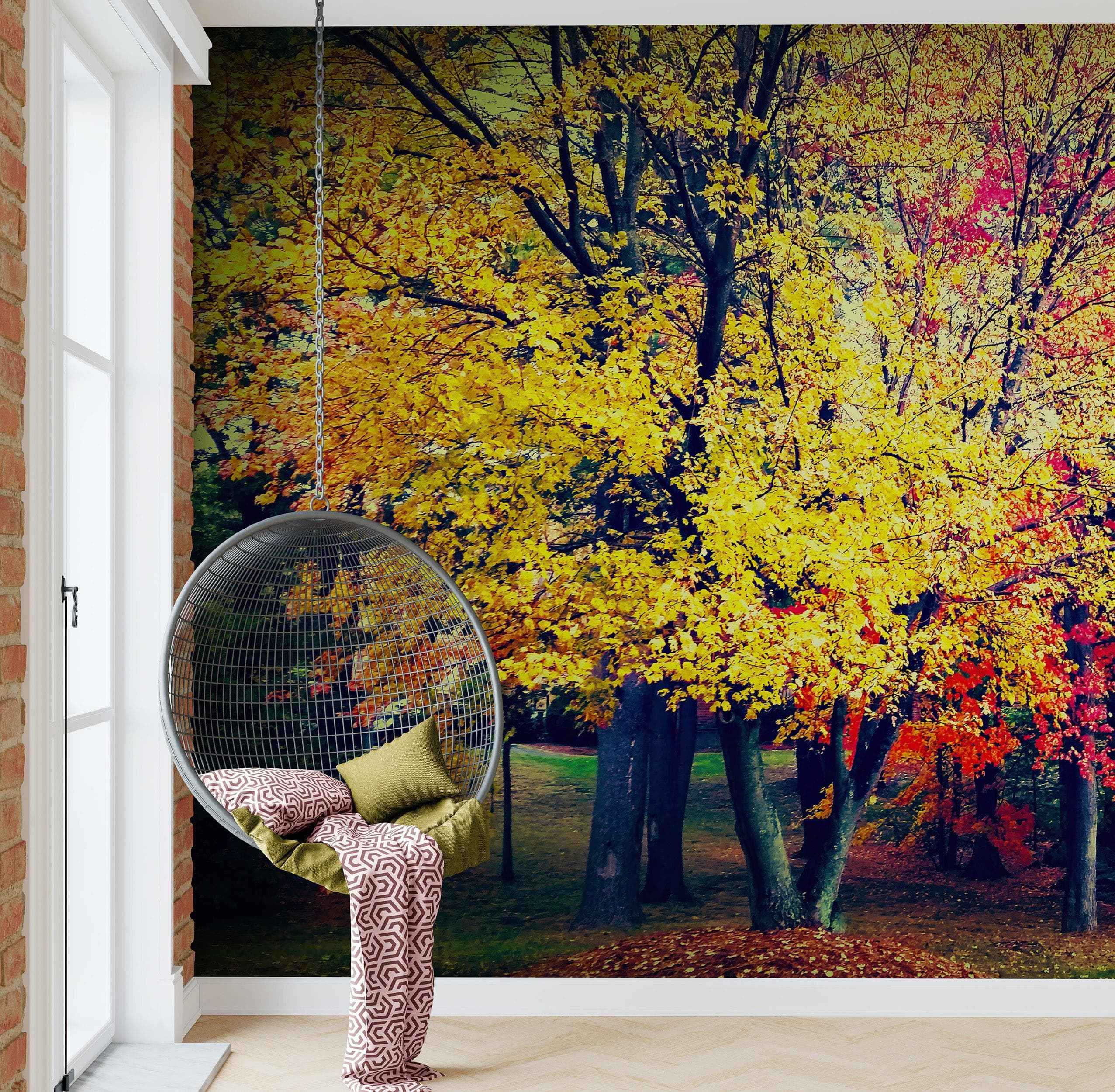 Colorful Autumn Trees Wallpaper Mural. #6981