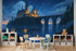 Magical Hogwarts Castle Twilight Wallpaper Mural. Wizardly World Fantasy Theme Wall Art. #6985