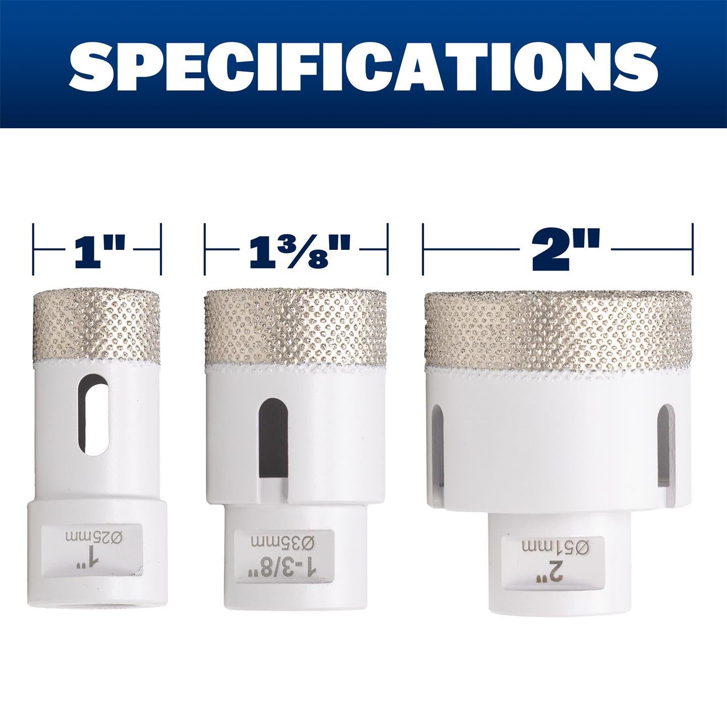 Arranged Diamond Tools Plumbing Kit - Hole Saw Bits