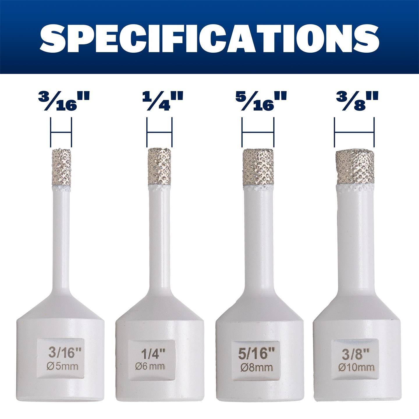 Arranged Diamond Tools Fixture Kit - Hole Saw Bits