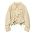 Women's Jacket Beige Peter Pan Collar BYMANYC ® New York SOHO RUCHED DRAWSTRING SHORT JACKET - New Collection