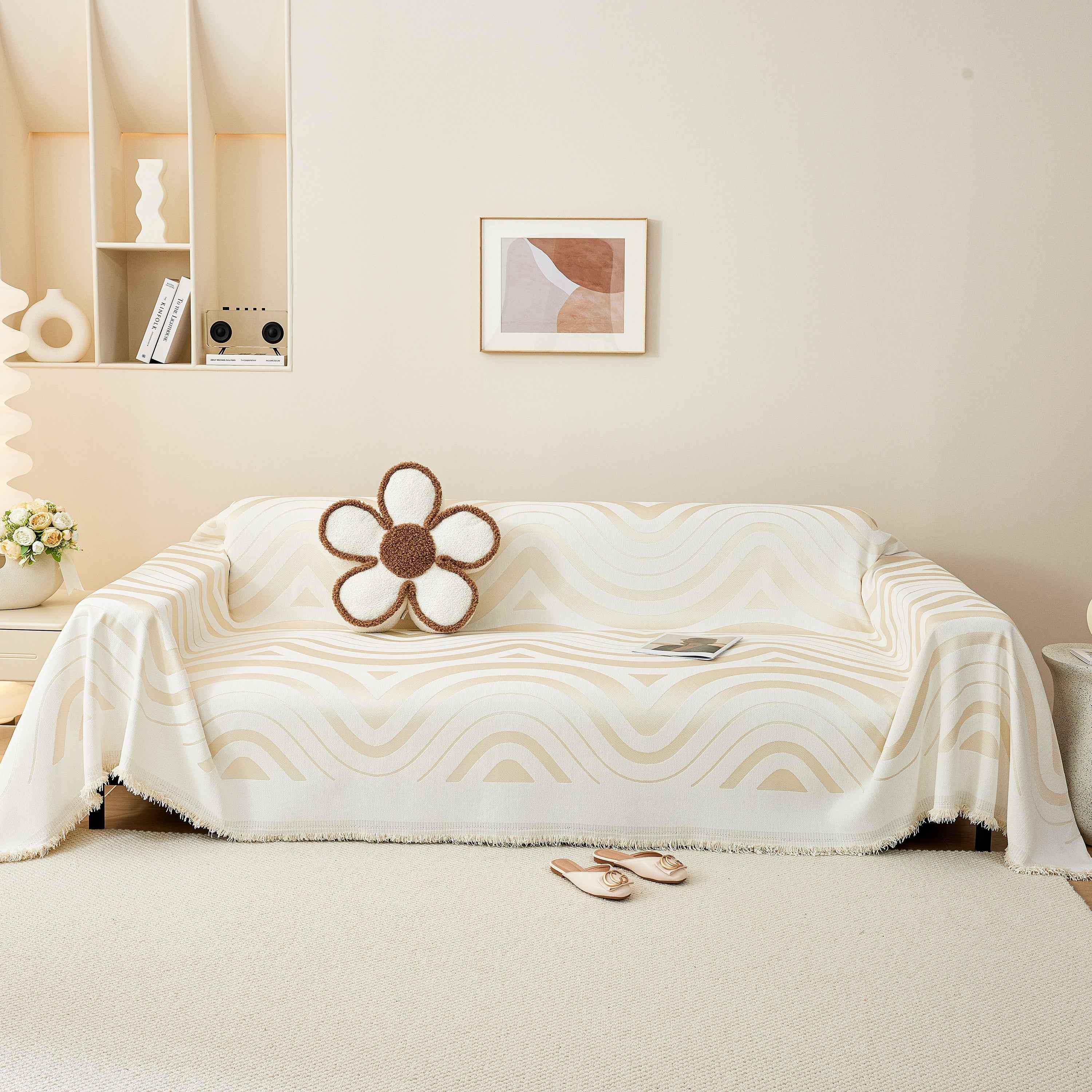 Fashion Chenille Couch Cover Blanket, Couch Non Slip Covers for Sectionals, Pet Friendly Couch Covers