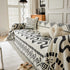 Boho Geometric Chenille Throw Sofa Cover Soft Textured Decorative Couch Blanket