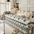 Boho Geometric Chenille Throw Sofa Cover Soft Textured Decorative Couch Blanket