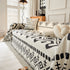 Boho Geometric Chenille Throw Sofa Cover Soft Textured Decorative Couch Blanket