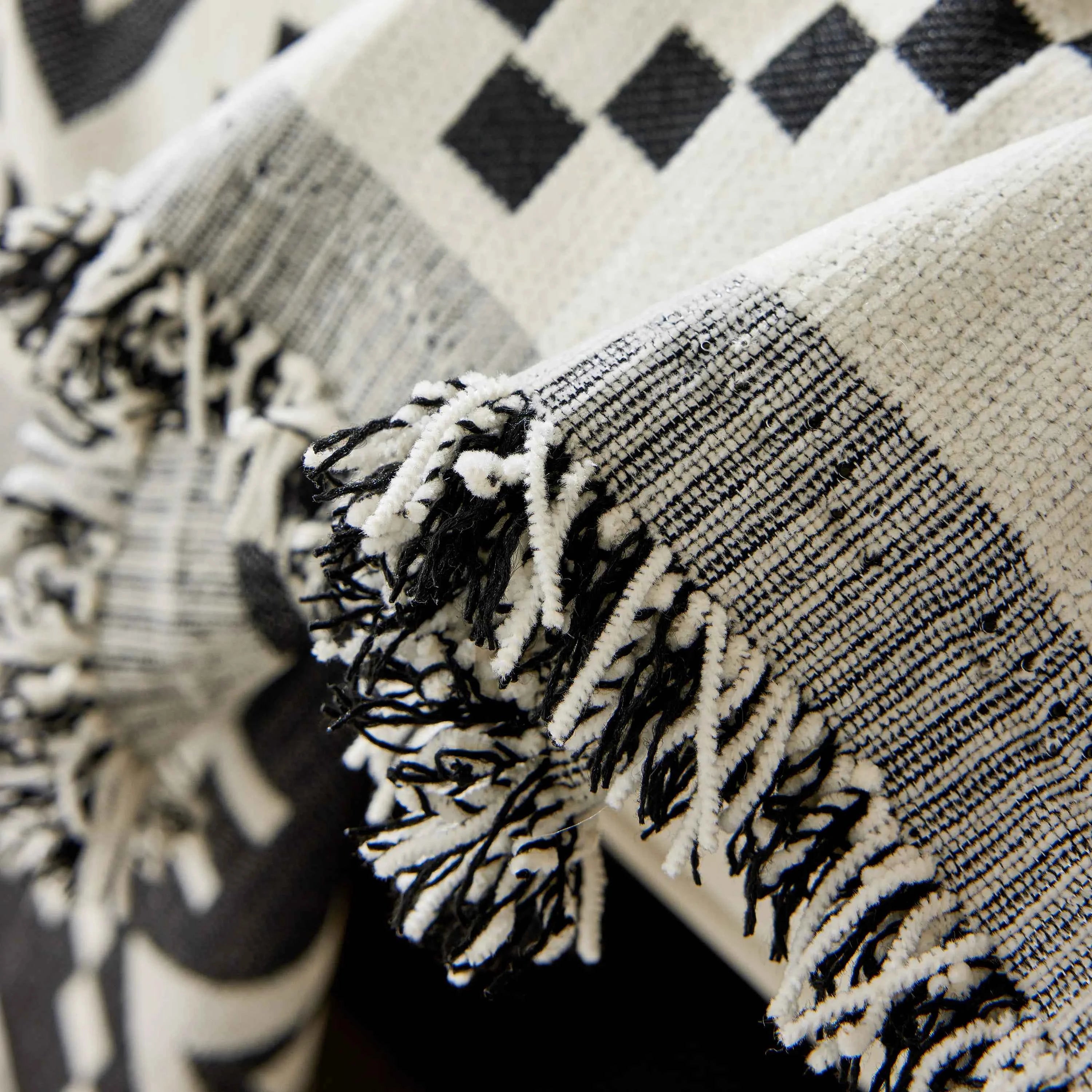 Boho Geometric Chenille Throw Sofa Cover Soft Textured Decorative Couch Blanket