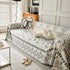 Boho Geometric Chenille Throw Sofa Cover Soft Textured Decorative Couch Blanket