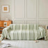 Striped Chenille Sofa Slipcover Throw, Soft Thick Washable Couch Cover Blanket