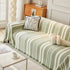 Striped Chenille Sofa Slipcover Throw, Soft Thick Washable Couch Cover Blanket