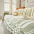 Striped Chenille Sofa Slipcover Throw, Soft Thick Washable Couch Cover Blanket