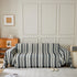 Striped Chenille Sofa Slipcover Throw, Soft Thick Washable Couch Cover Blanket