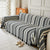 Striped Chenille Sofa Slipcover Throw, Soft Thick Washable Couch Cover Blanket
