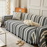 Striped Chenille Sofa Slipcover Throw, Soft Thick Washable Couch Cover Blanket