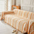 Striped Chenille Sofa Slipcover Throw, Soft Thick Washable Couch Cover Blanket