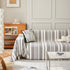 Striped Chenille Sofa Slipcover Throw, Soft Thick Washable Couch Cover Blanket