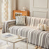 Striped Chenille Sofa Slipcover Throw, Soft Thick Washable Couch Cover Blanket