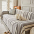 Striped Chenille Sofa Slipcover Throw, Soft Thick Washable Couch Cover Blanket