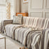 Striped Chenille Sofa Slipcover Throw, Soft Thick Washable Couch Cover Blanket