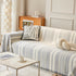 Striped Chenille Sofa Slipcover Throw, Soft Thick Washable Couch Cover Blanket