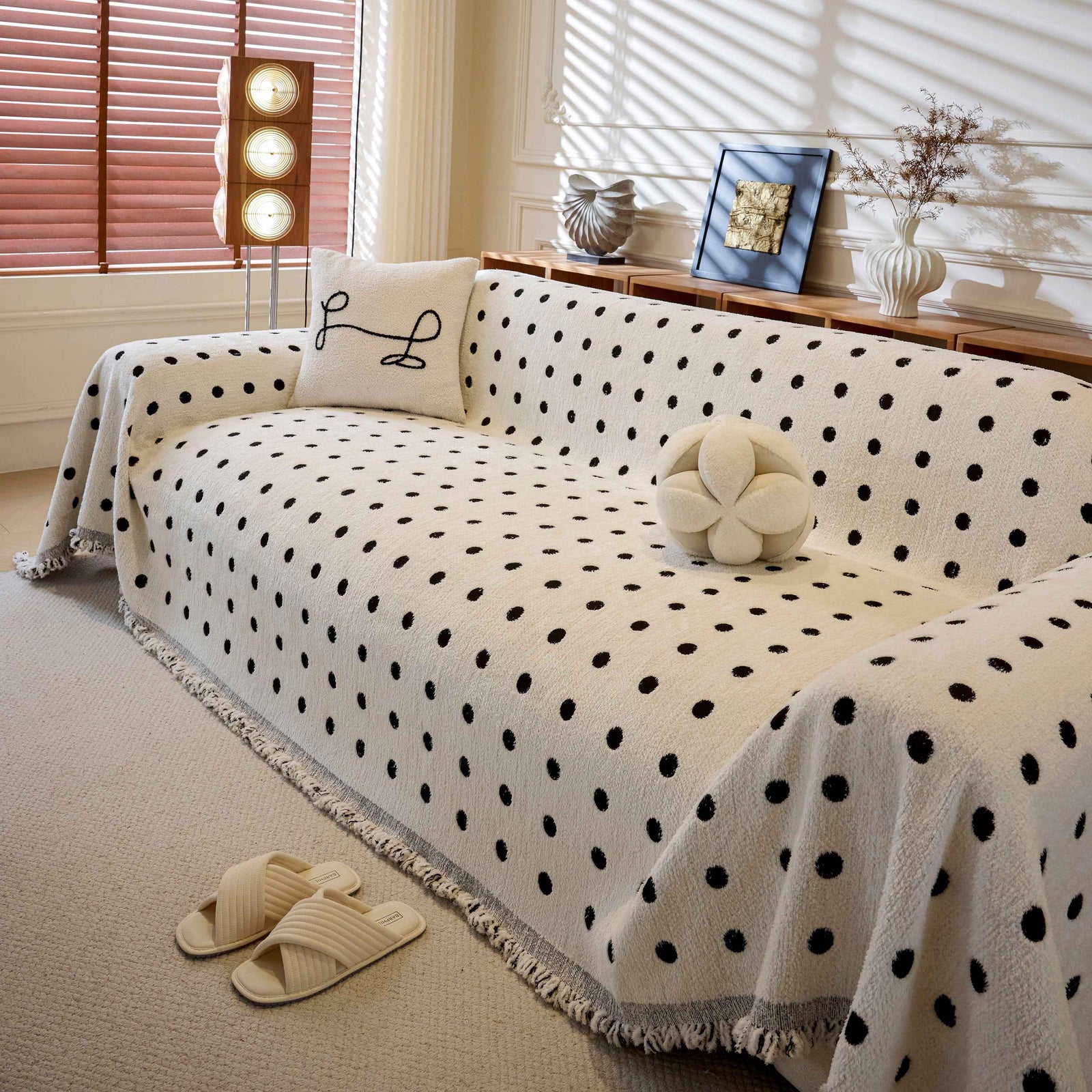 Decorative Plush Textured Woven Sofa Cover Throw, Cozy Soft Couch Protector Blanket